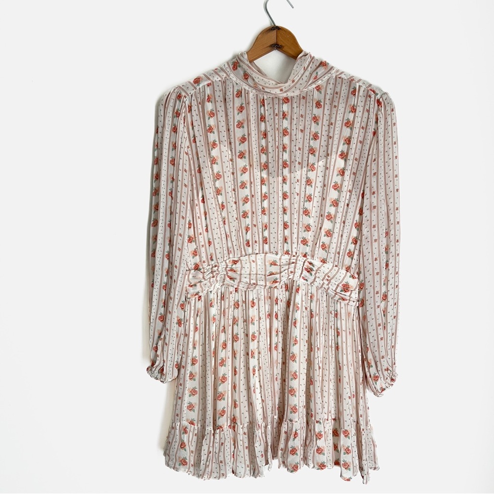 Anthropologie Let Me Be Mock Neck Sheer Mini Dress